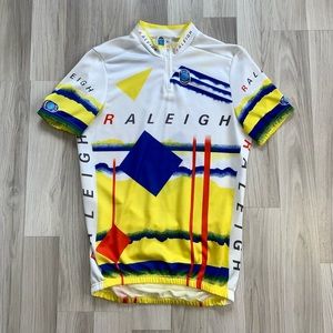 Vintage SEB Raleigh Colorful Cycling Jersey Large/Medium Made In Italy